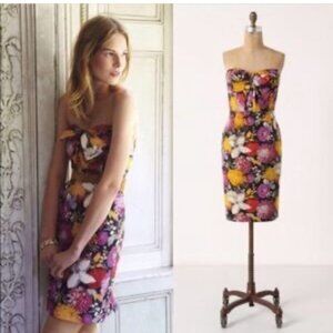 Anthropologie Moulinette Soeurs Strapless Floral Dress